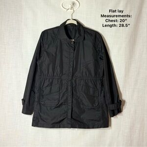 Banana Republic Nylon Black Utility Field Jacket Womens S Lightweight Zip Front